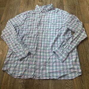 Vineyard Vines Featherweight Performance LS Button-Down Shirt Plaid Men’s Large